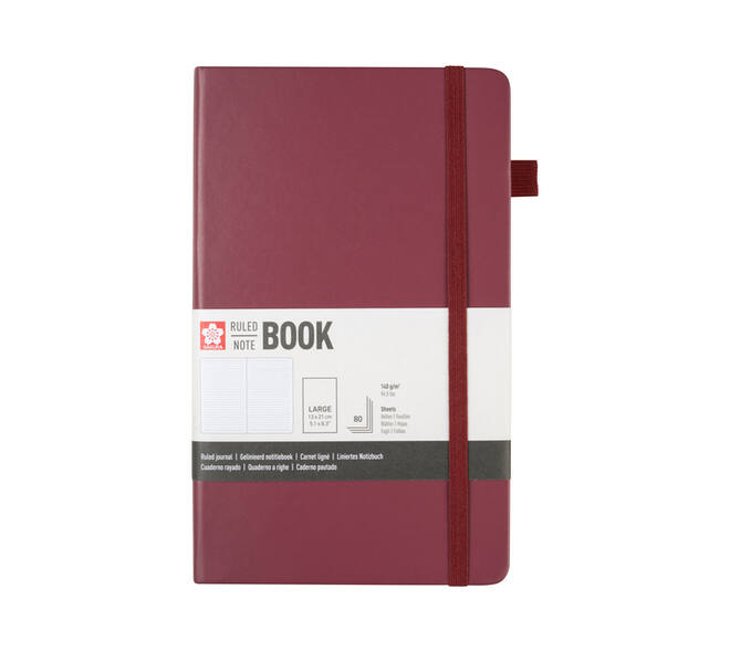 Notitieboek Sakura large 130x210mm lijn hard cover moerbei