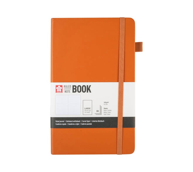 Notitieboek Sakura large 130x210mm lijn hard cover amber