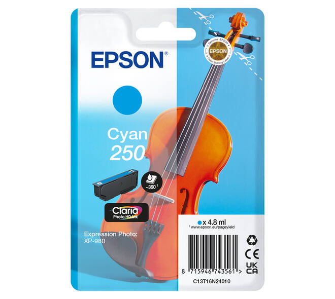 Inktcartridge Epson 250 T16N24 blauw