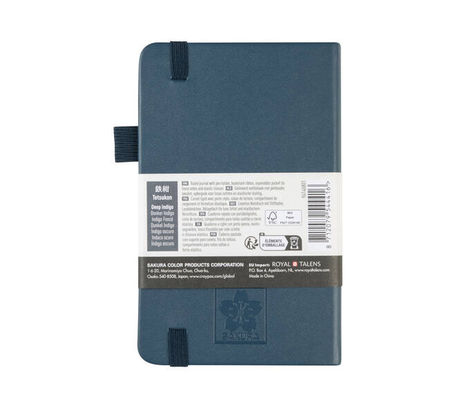 Notitieboek Sakura pocket 90x140mm lijn hard cover donker indigo