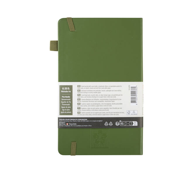 Notitieboek Sakura large 130x210mm lijn hard cover dennennaald