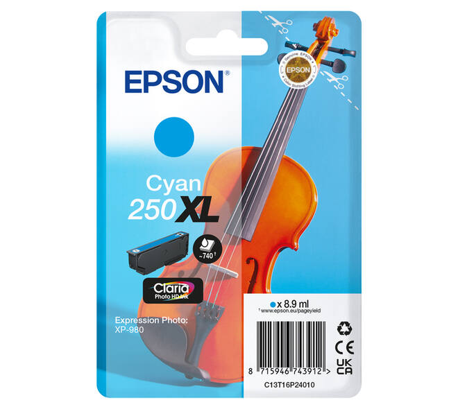 Inktcartridge Epson 250XL T16P24 blauw