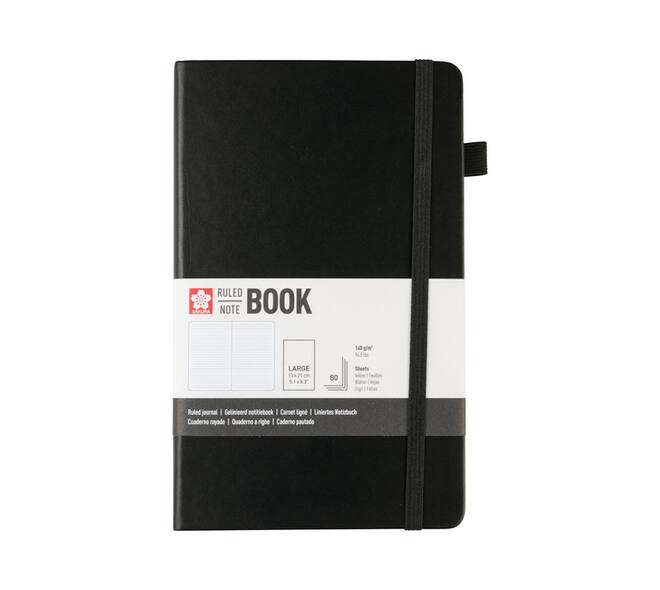 Notitieboek Sakura large 130x210mm lijn hard cover zwart