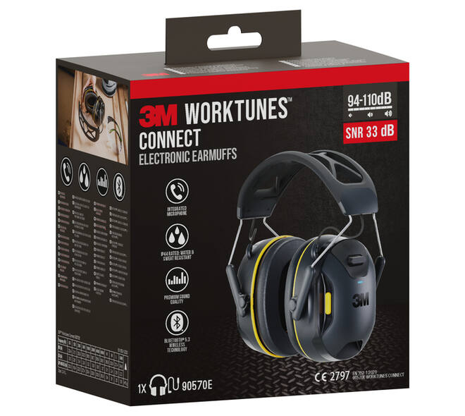 Oorkap 3M WorkTunes Connect Bluetooth 94-110 dB zwart