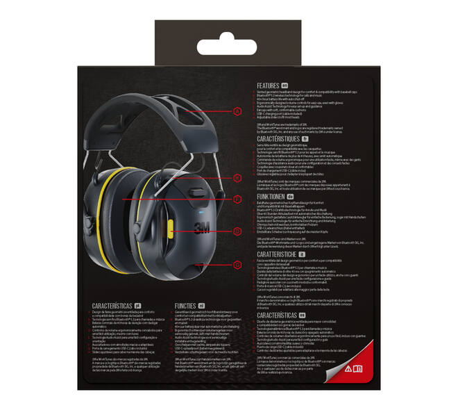 Oorkap 3M WorkTunes Connect Bluetooth 94-110 dB zwart