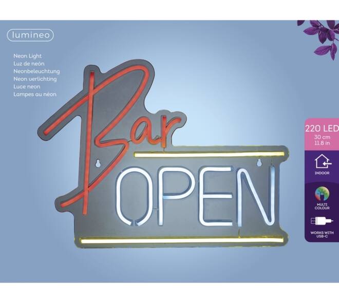 Ledbord Lumineo indoor USB neon Bar Open