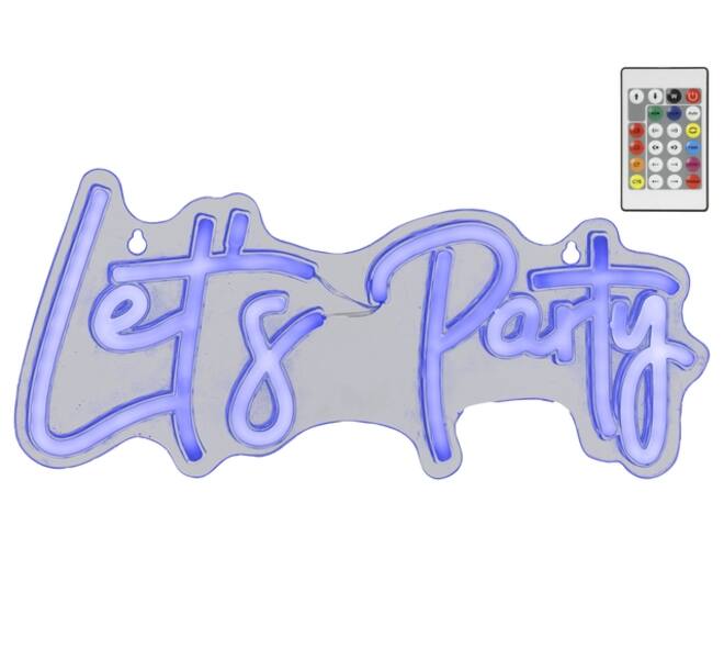 Ledbord Lumineo indoor USB neon Let's Party led Colour change effects