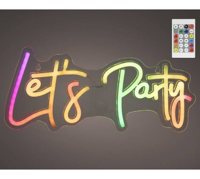 Ledbord Lumineo indoor USB neon Let's Party led Colour change effects