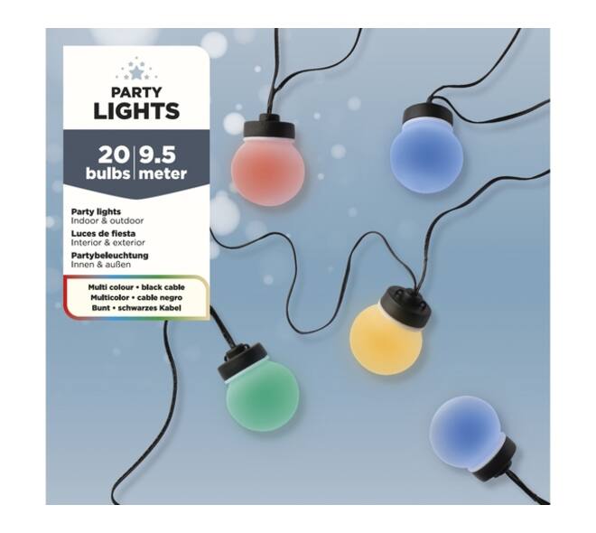 Partylight Lumineo led outdoor 20 bollen 950cm assorti