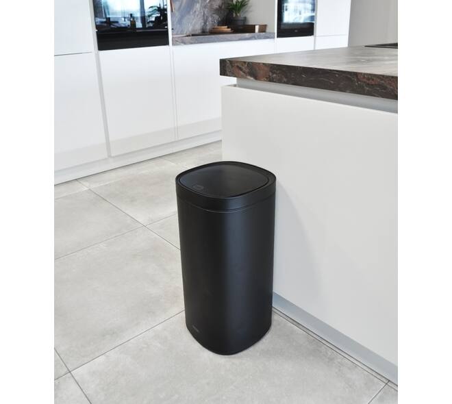 Afvalbak Desq Touch 50 liter RVS zwart