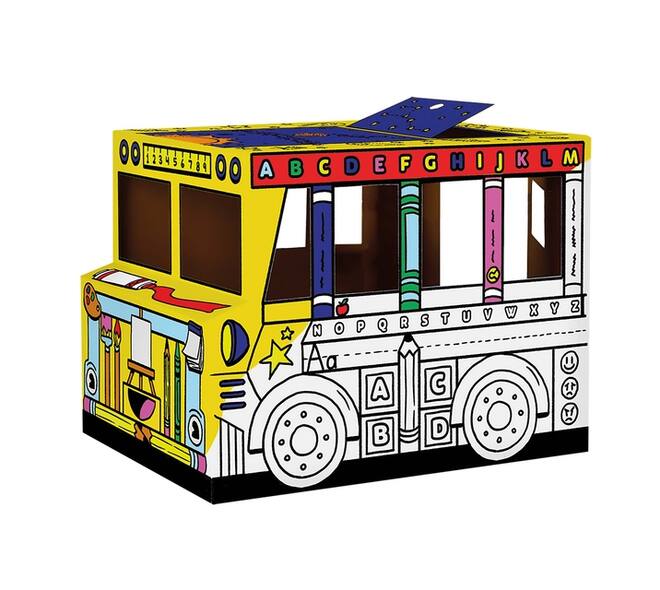 Kartonnen Speelbus Bankers Box Play inkleurbaar