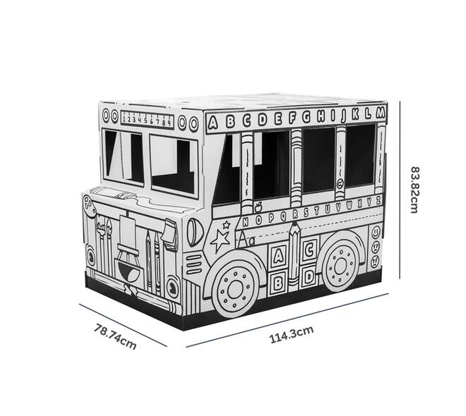 Kartonnen Speelbus Bankers Box Play inkleurbaar