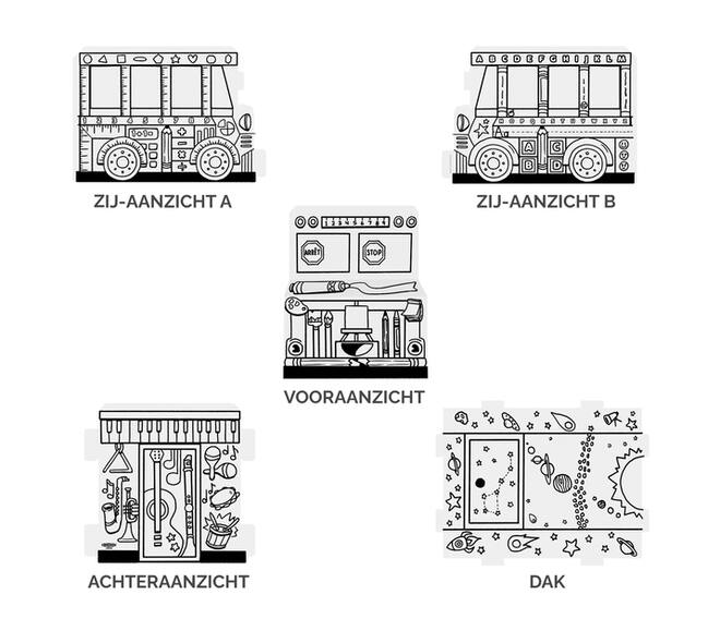 Kartonnen Speelbus Bankers Box Play inkleurbaar