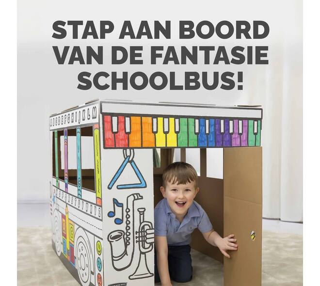 Kartonnen Speelbus Bankers Box Play inkleurbaar