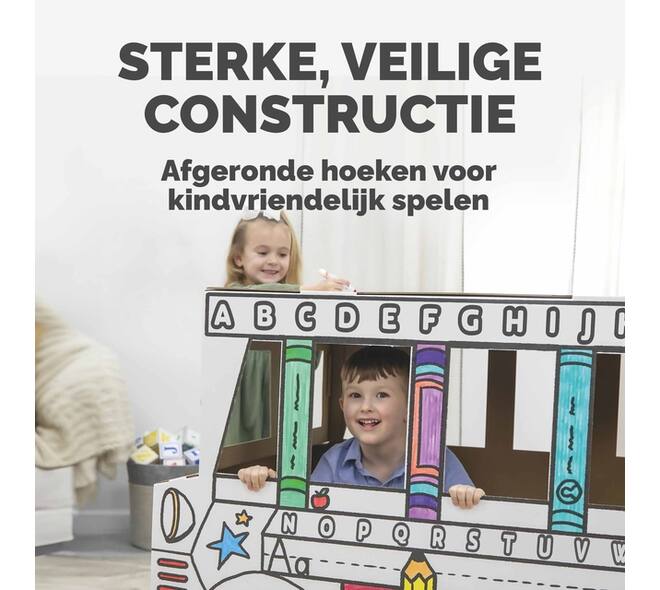 Kartonnen Speelbus Bankers Box Play inkleurbaar