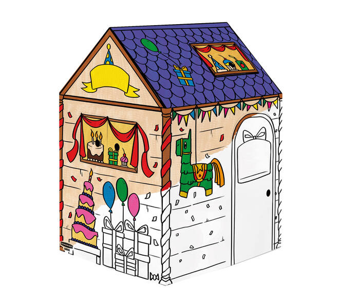 Kartonnen speelhuis XL Verjaardag Bankers Box Play inkleurbaar