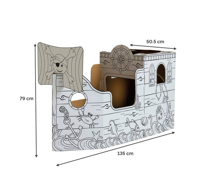 Kartonnen Piratenschip XL Bankers Box Play inkleurbaar