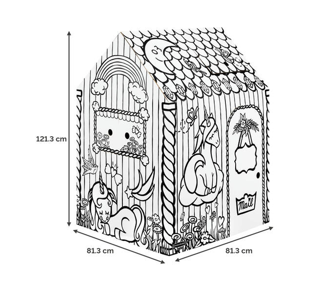 Kartonnen speelhuis XL Eenhoorn Bankers Box Play inkleurbaar