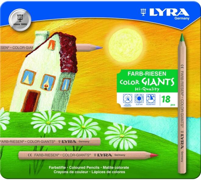 Kleurpotlood LYRA Color Giants Nature blik à 18 kleuren