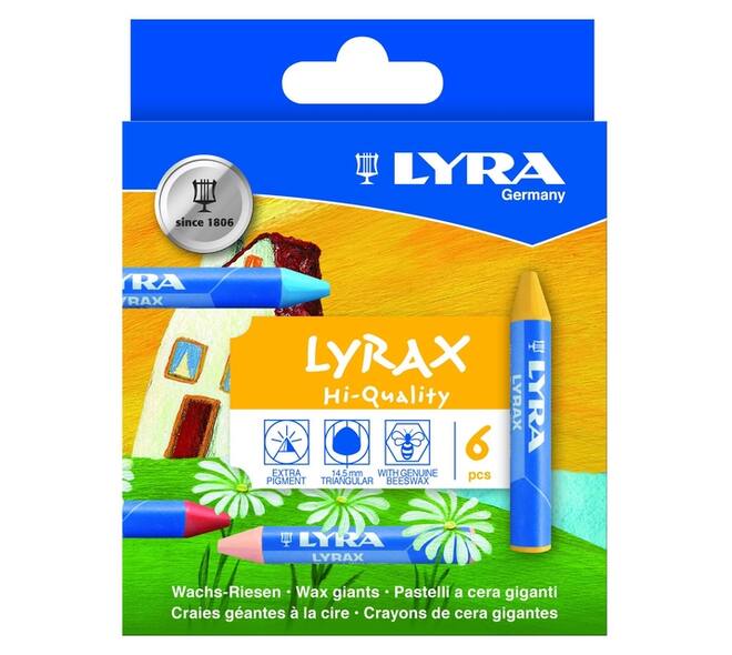 Waskrijt LYRA Lyrax Wax Giants set à 6 kleuren