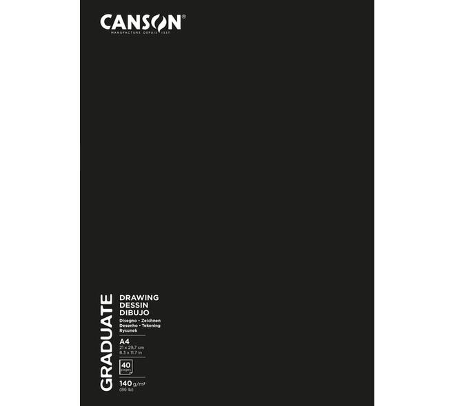 Schetsboek Canson Graduate 20vel 140gr A4 wit