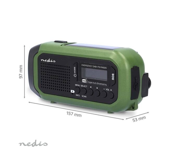 Noodradio Nedis DAB+ FM zonnepaneel