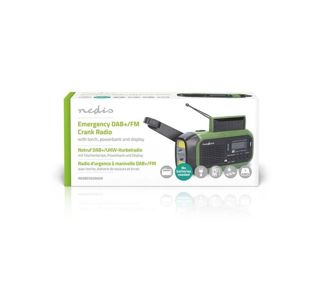 Noodradio Nedis DAB+ FM zonnepaneel