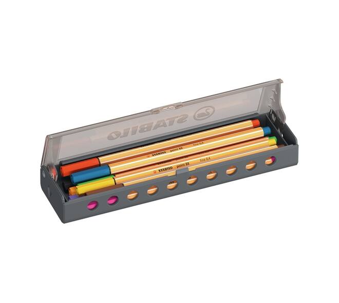 Fineliner STABILO point 88 fijn clickset à 10 kleuren