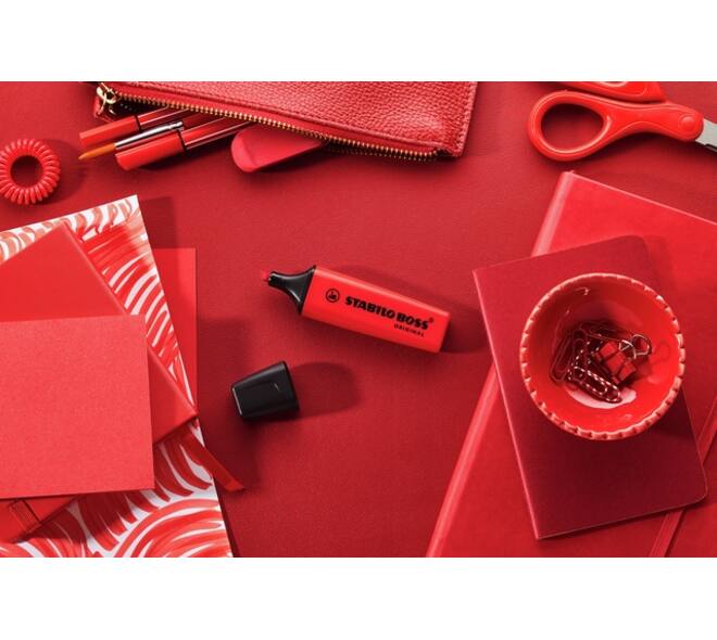 Markeerstift STABILO Boss 70/48 echt rood display à 15 stuks