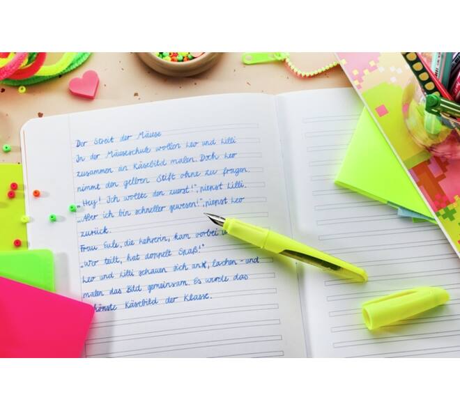 Vulpen STABILO Easybuddy medium neon geel blister à 1 stuk