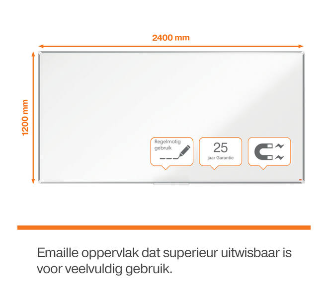 Whiteboard Nobo Premium Plus 120x240cm emaille