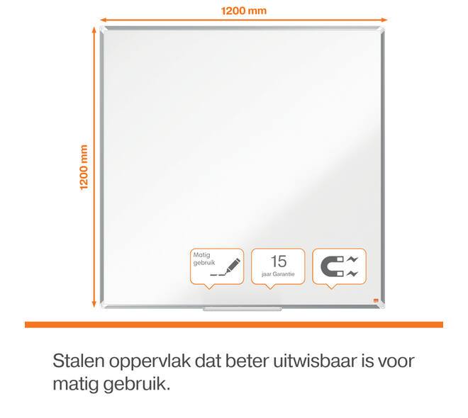 Whiteboard Nobo Premium Plus 120x120cm staal