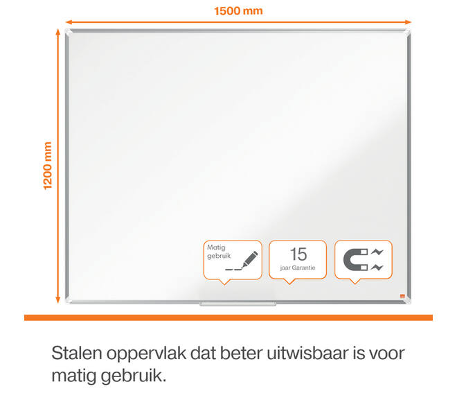 Whiteboard Nobo Premium Plus 120x150cm staal