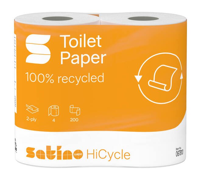 Toiletpapier Satino MT1 HiCycle 2-laags 4x200 vel wit 067810