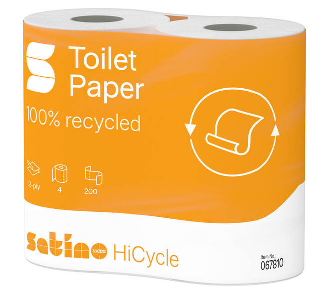 Toiletpapier Satino MT1 HiCycle 2-laags 4x200 vel wit 067810
