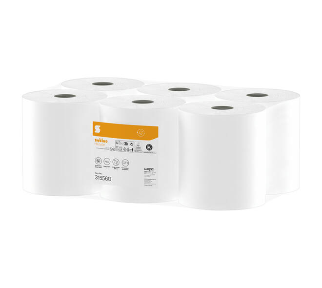 Poetspapier Satino CF1 HiCycle 1-laags 300m 6x857 vel wit 315560