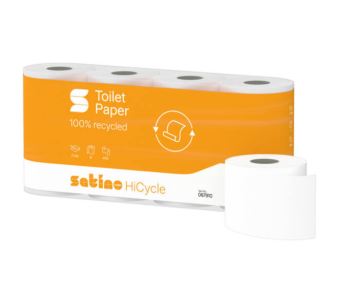 Toiletpapier Satino MT1 HiCycle 2-laags 8x400 vel wit 067910