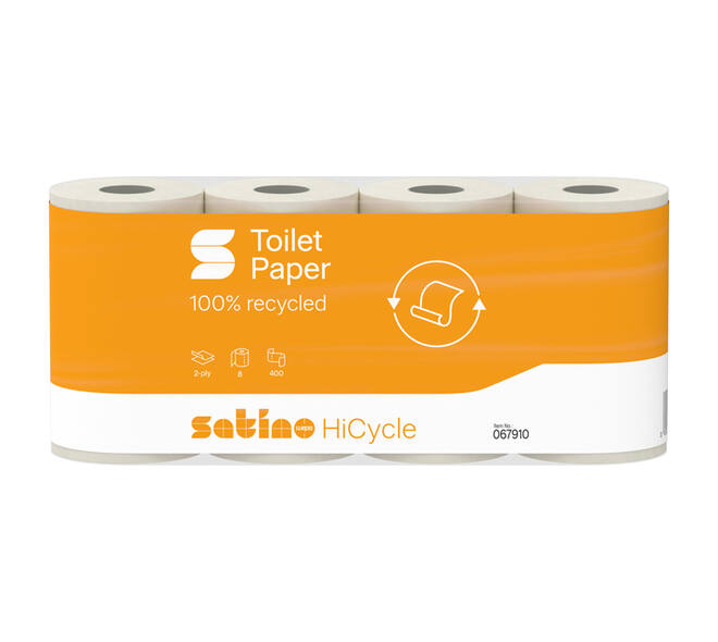 Toiletpapier Satino MT1 HiCycle 2-laags 8x400 vel wit 067910