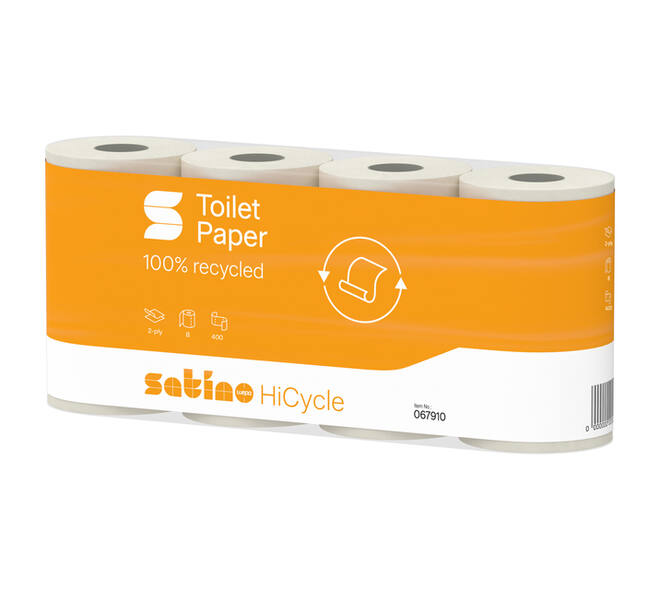 Toiletpapier Satino MT1 HiCycle 2-laags 8x400 vel wit 067910