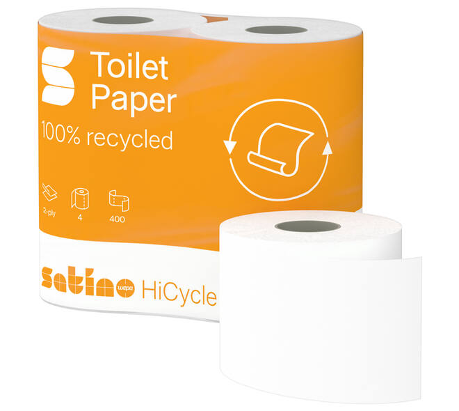 Toiletpapier Satino MT1 HiCycle 2-laags 4x400 vel wit 067900