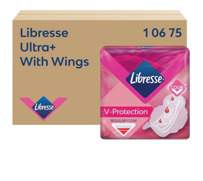 Maandverband Libresse P1 Ultra+ Regular met vleugels 150 stuks