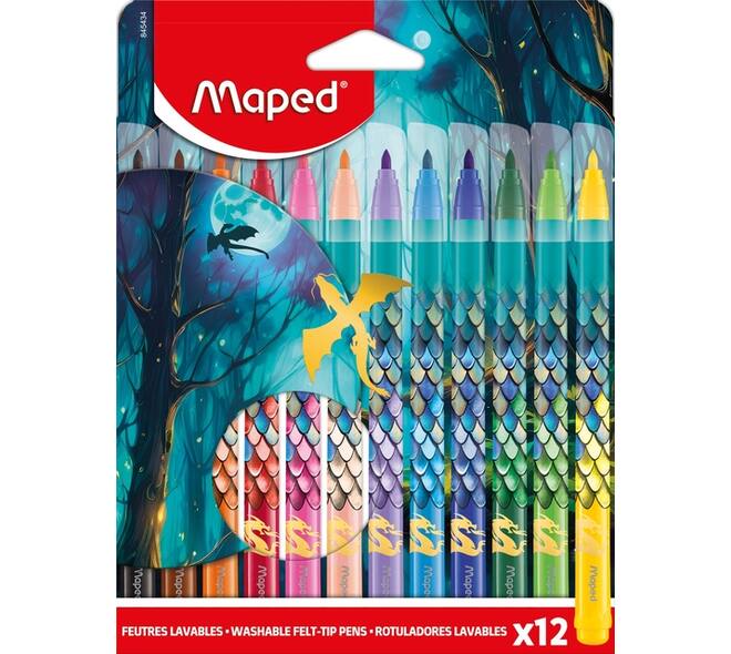 Viltstift Maped Dragon set à 12 kleuren