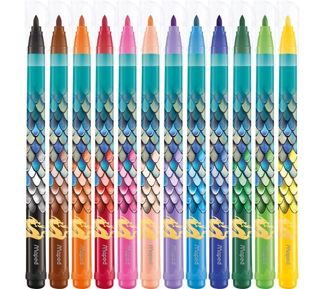Viltstift Maped Dragon set à 12 kleuren