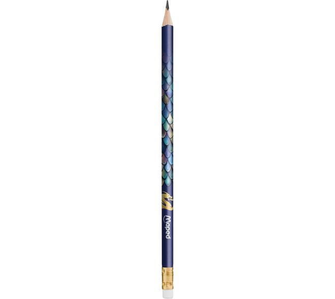 Potlood Maped Dragon HB met gum set à 12 stuks assorti