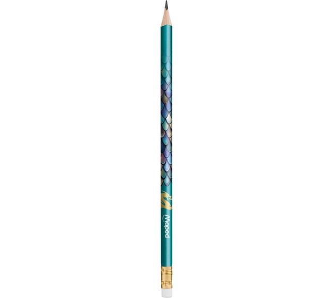 Potlood Maped Dragon HB met gum set à 12 stuks assorti