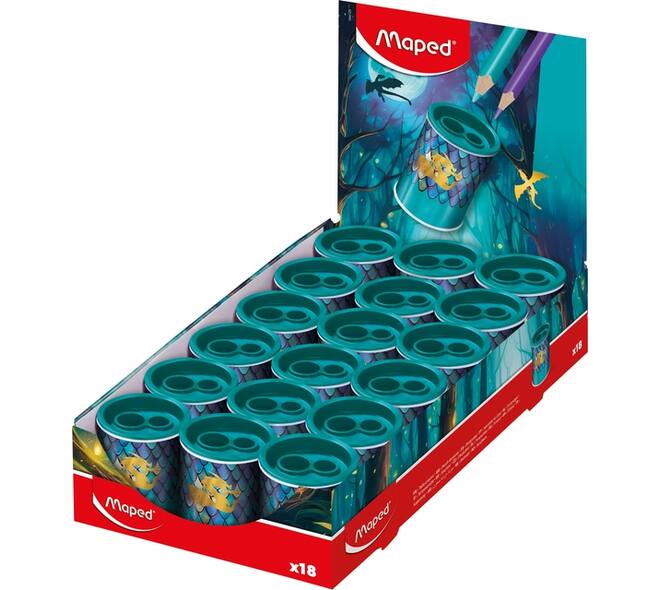 Puntenslijper Maped Dragon 2-gaats display a 18 stuks blauw
