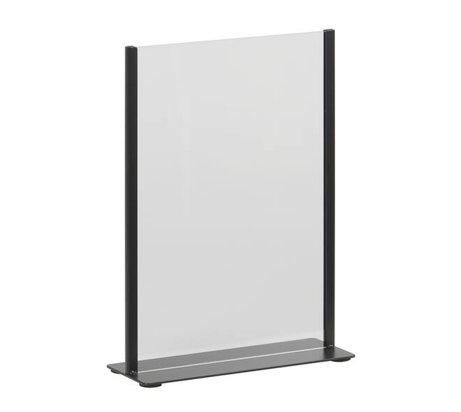 Kaarthouder Europel metaal met acryl bord A4 zwart