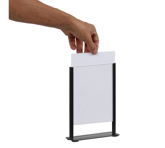 Kaarthouder Europel metaal met acryl bord A5 zwart