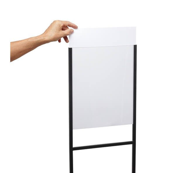 Infostandaard Europel metaal met acryl bord A3 zwart