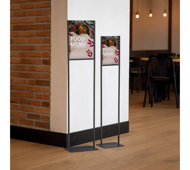 Infostandaard Europel metaal met acryl bord A4 zwart